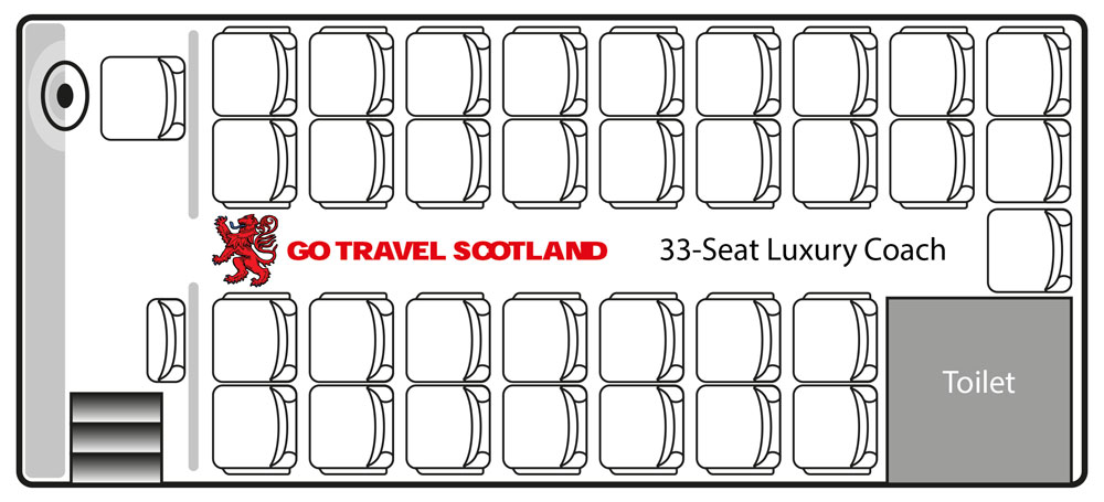 Mercedes Atego Luxury Coach, 33-Seat Plan - Go Travel Scotland